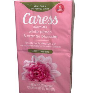 Caress Daily Silk White Peach & Orange Blossom Moisturizing Bars- 6pk